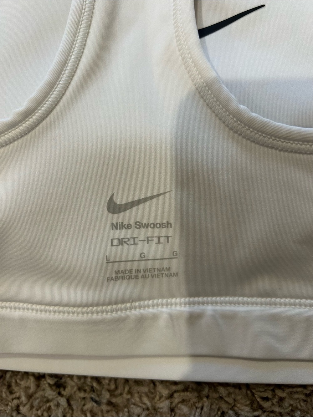 NEW Nike White Dri Fit Sports Bra - Picture 3 of 3